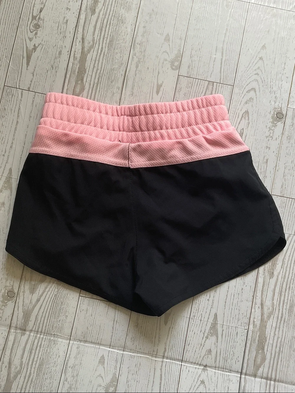 Champion Black Athletic Shorts with Pink Quilted Waistband